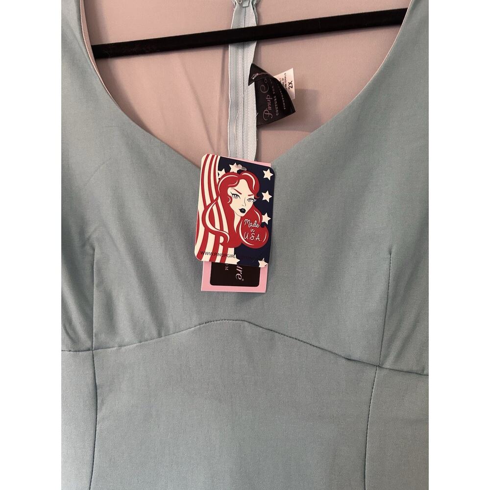 Pinup Couture Priscilla Wiggle Dress 2X NWT Rockabilly Light Blue Plus Size - Picture 4 of 11